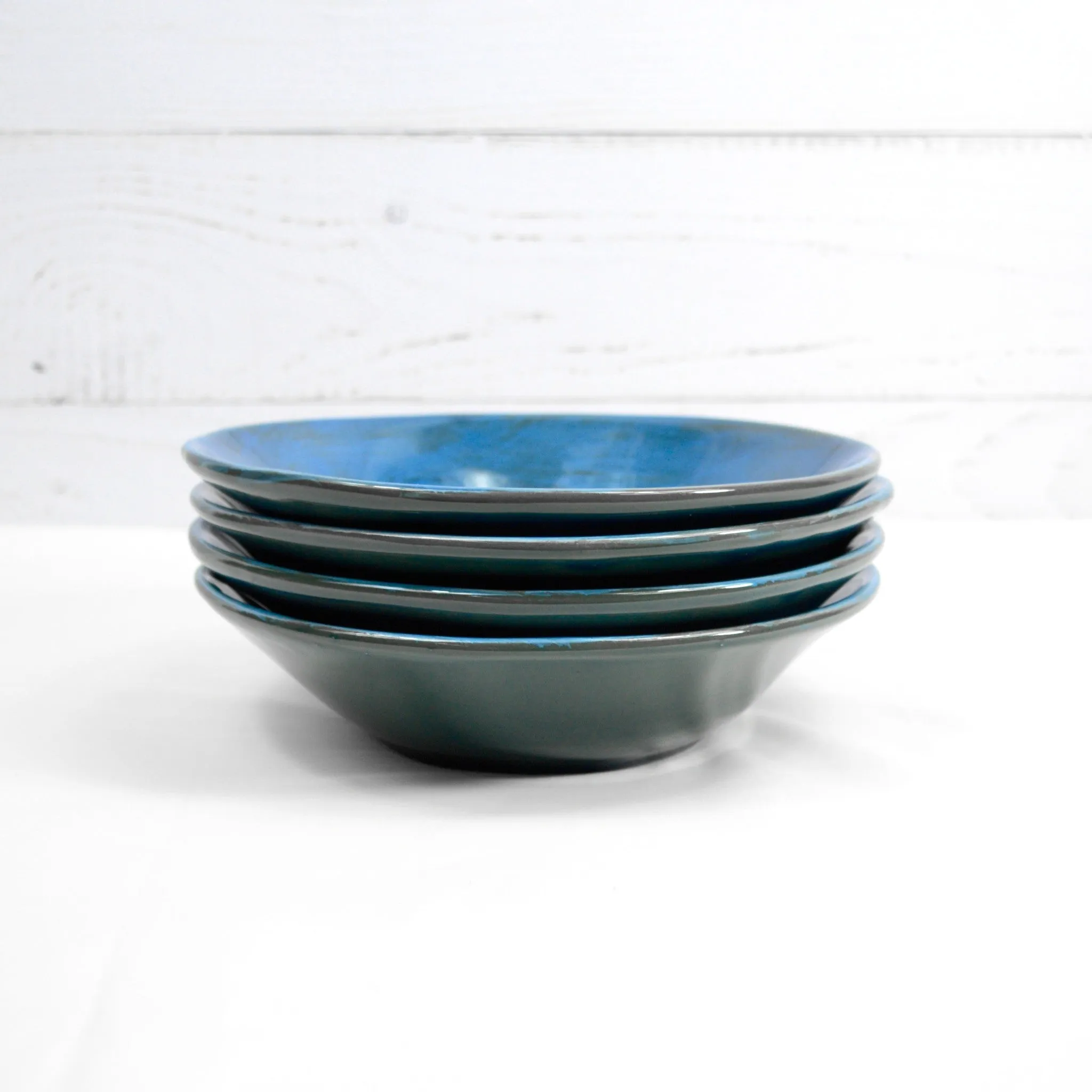 Tuscan Ceramic Pasta Bowl, Set of 4, Cobalt Blue, Made in Italy