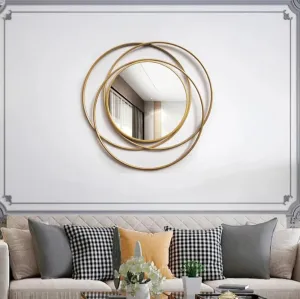 Urban Craft Round Wall Mirror, DIY Assembly, Spiral Design, for Living Spaces, Home Decor