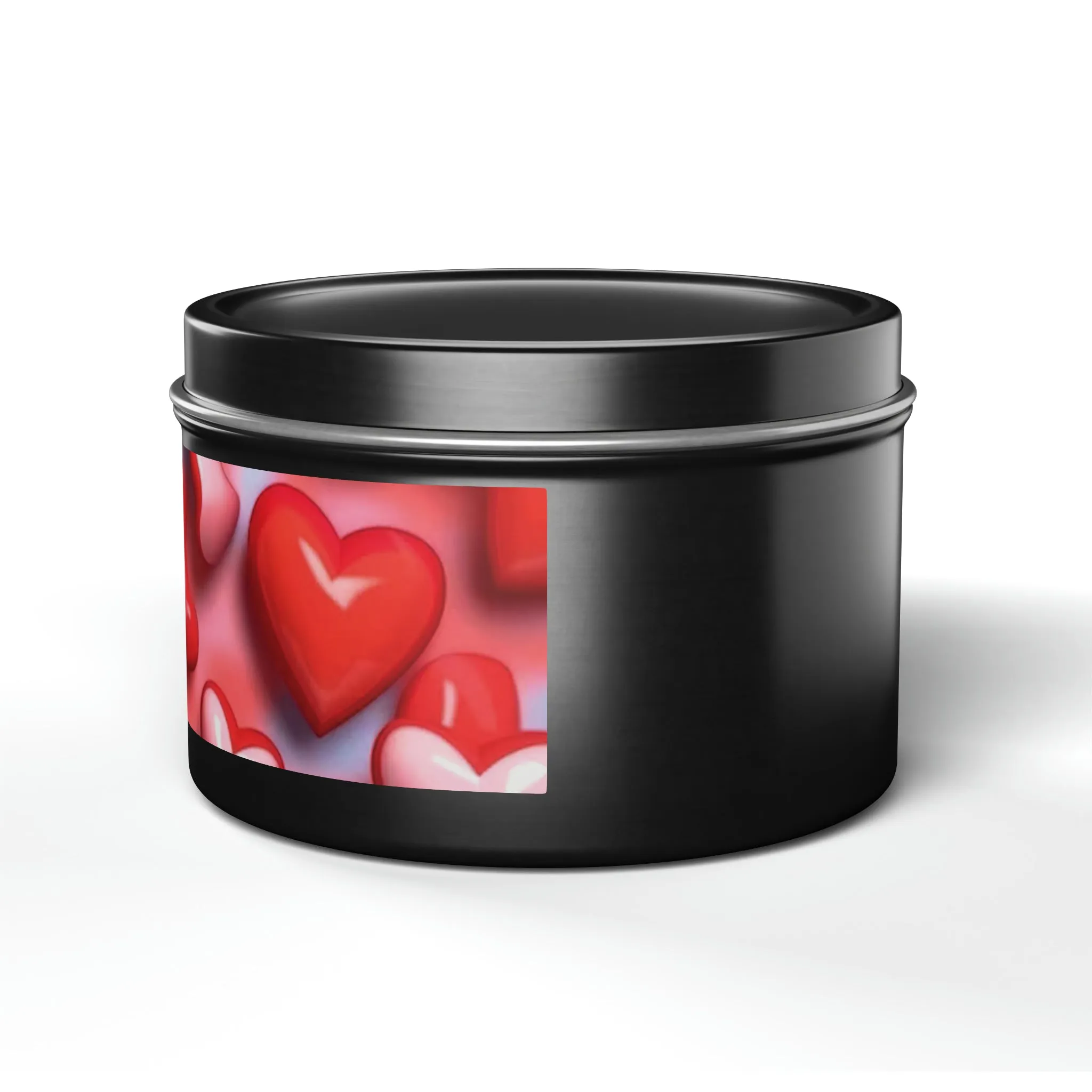 Valentines Day Gift Tin Scented Candles Pink Red Candy Hearts