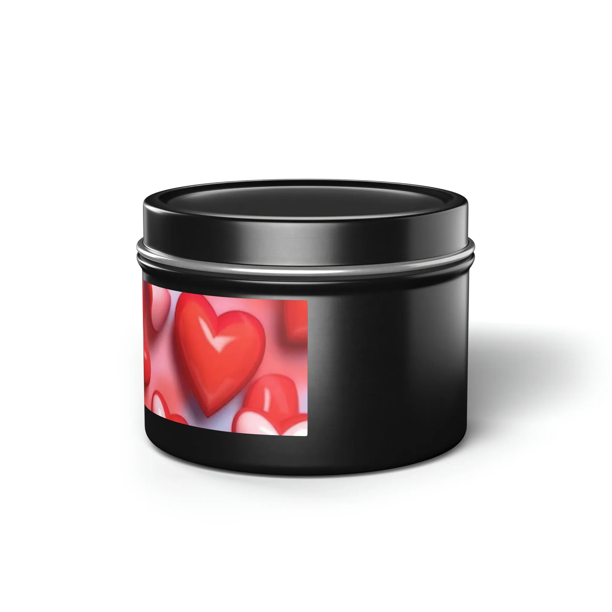 Valentines Day Gift Tin Scented Candles Pink Red Candy Hearts