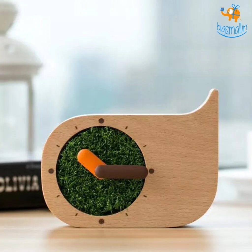 Whale Shaped Wooden Desk Clock