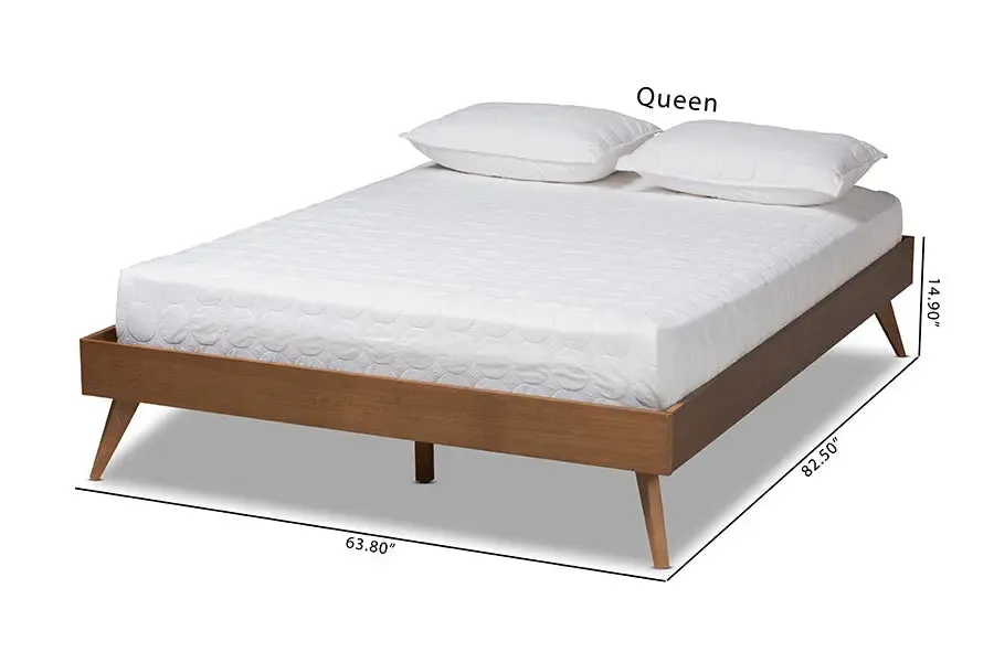 Willow Walnut Brown Wood Platform Bed (Queen)