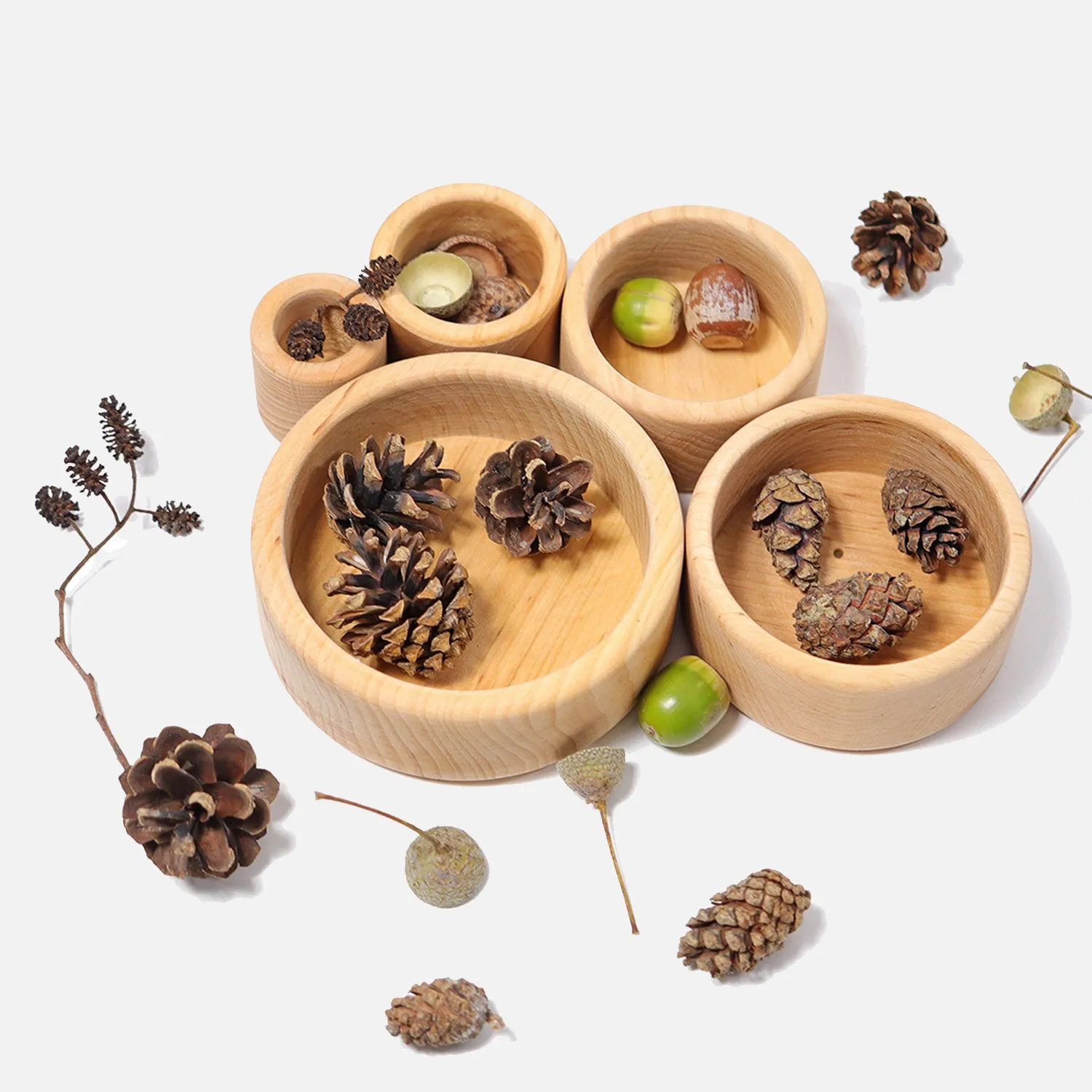 Wooden set of small bowls - Natural