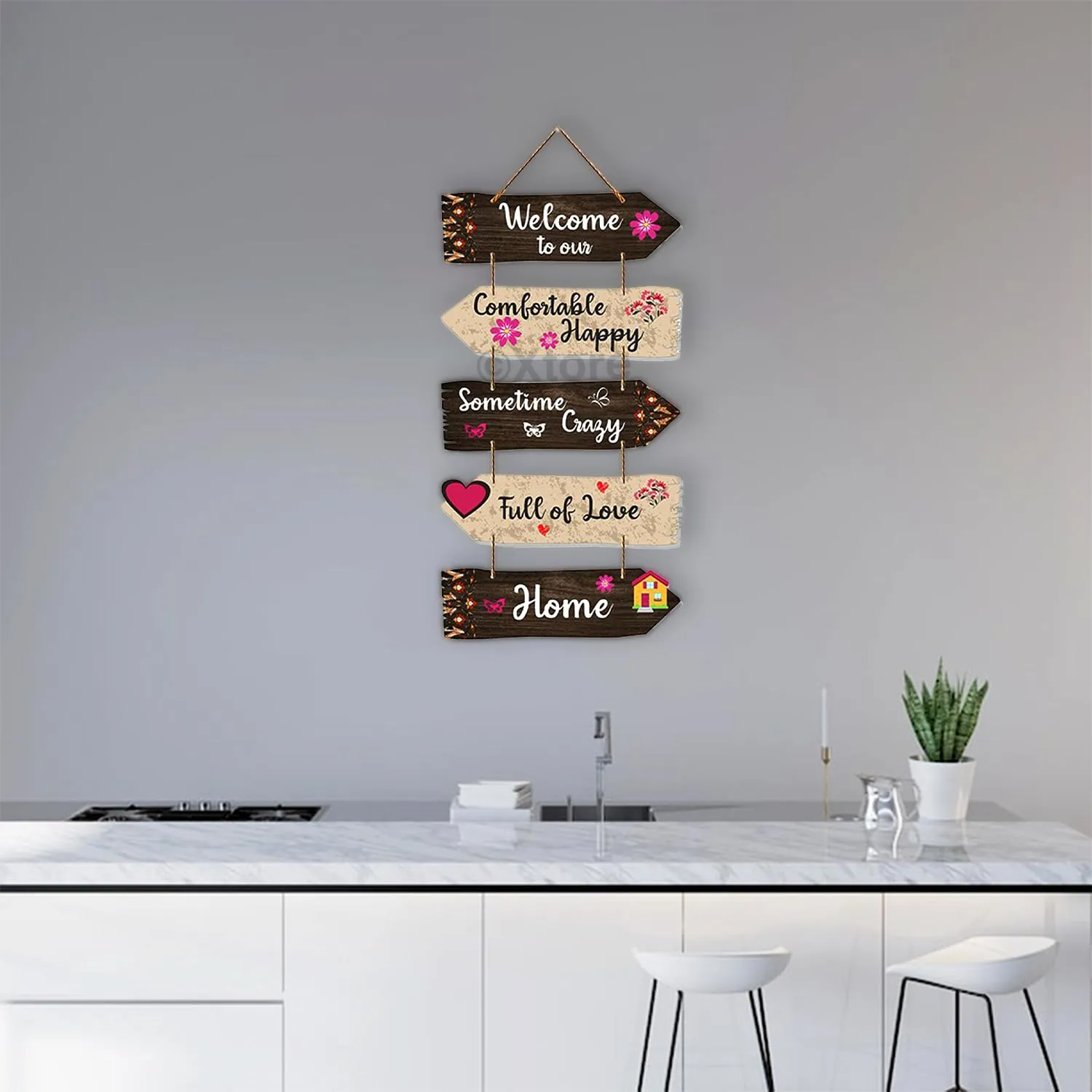 Xtore Decorative Wall Art MDF Wooden Wall Hanger for Living Room | Bedroom | Office | Kitchen | Home Decor - (XT117)